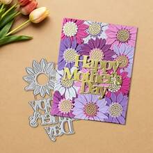 1pc Creative Flower & Birthday Blessing Text Metal Cutting Mold, Suitable For Scrapbooking Tools, Photo Albums, Greeting Cards, Holiday Wishes And Crafts - A - View 8