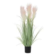 YUNRUX Artificial Plants, Decorative Grass In A Pot, Artificial Tall Grass Plant With Reed Flowers - 淺粉色 - 查看 4