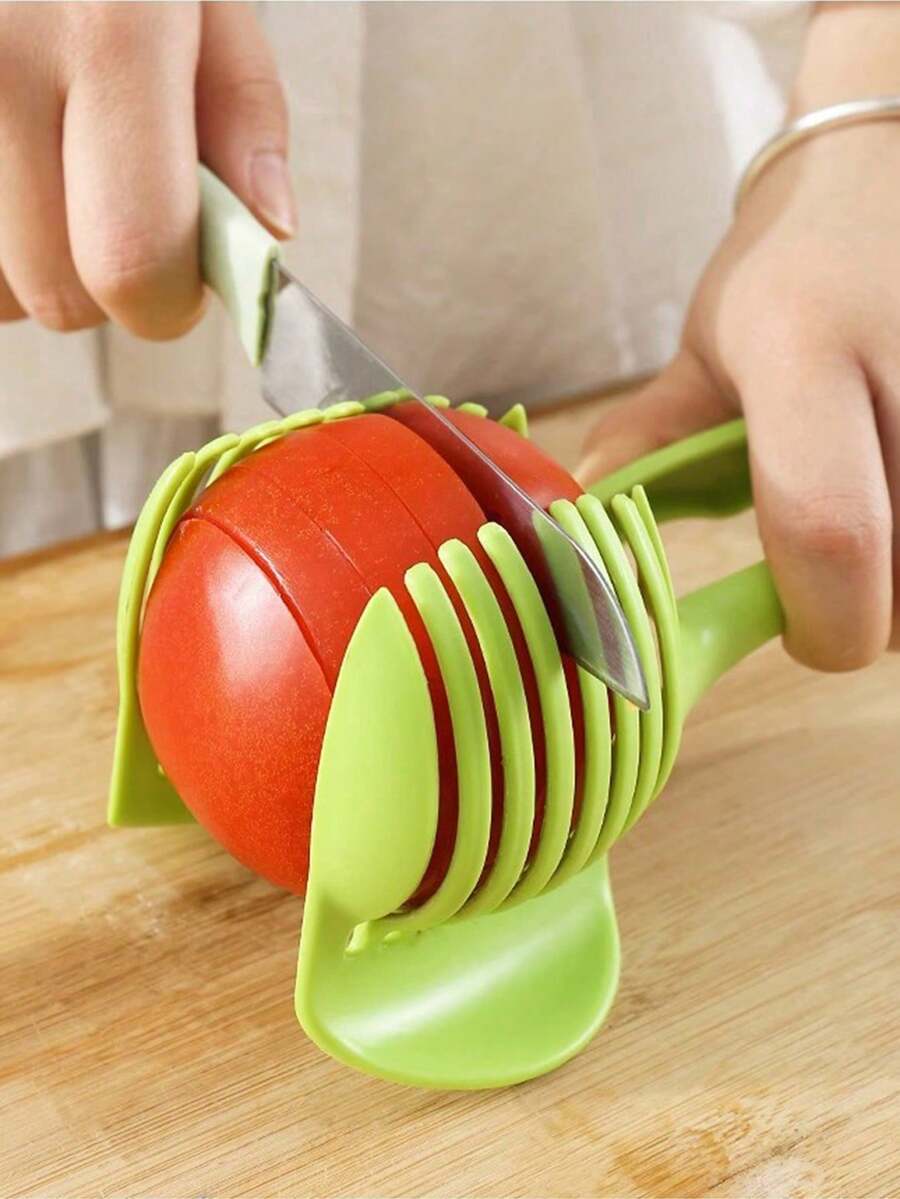 1pc Multi-Function Kitchen Slicer, Kitchen Tool, Potato, Tomato, Sandwich, Fruit & Vegetable Cutter/Divider, Round Fruit And Vegetable Slicing Assistant, Convenient Non-Electric Kitchen Tool, Plastic Cutting Aid