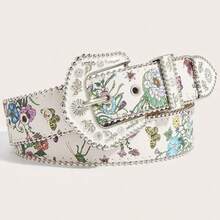 1 chiếc thắt lưng nữ kiểu phương Tây cổ điển, họa tiết hoa ngẫu nhiên, phù hợp với quần jeans, trang phục thường ngày, chân váy, và trang phục đi làm. - Thắt lưng da có hoa văn - Xem 6