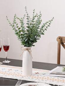 21pcs 18.9in Artificial Eucalyptus Stems With White Vase, Eucalyptus Branches Fake Plants, Fake Plants With Pot, Artificial Greenery, Suitable For Mothers Day Gift, Birthday Gifts, Mother's Day, Valentine's Day Gif, Gifts For Women, Teacher Appreciation Gifts, Bachelorette Party, Room Decor, Home Decor, Bathroom Decor - Multicolor - View 6