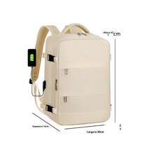Women's Lightweight And Multifunctional Backpack With Large Capacity, 180° Design For Travel - Yobel - Aleatório - Xem 5