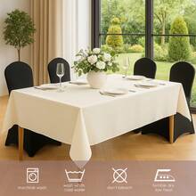 10 Pack Premium Tablecloth, Polyester Reusable And Washable Table Clothes, Polyester Fabric Table Covers For Wedding, Party, Banquet - Ngà voi - Xem 8