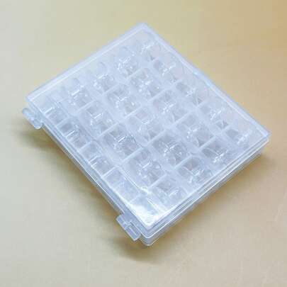 25个塑料缝纫机梭芯套装（不含线），带透明收纳盒，标准尺寸梭芯适用于大多数家用缝纫机，适合DIY缝纫、服装修补、手工项目等。