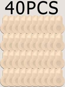 50/100片装加大码8厘米一次性自粘式提胸胶带，隐形无痕透气薄款乳贴，夏季适用 - 卡其色 - 查看 11