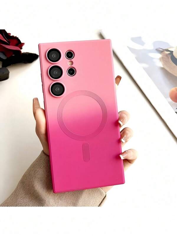 1pc Magnetic Wireless Anti-Scratch Anti-Shock Camera Protective Gradient Color Phone Case, Compatible With Samsung Galaxy S25, S25+, S25 Ultra, S24, S24+, S24 FE, S24 Ultra, S23 Ultra, S22 Ultra, A06, A16, A26, A36, A56, Galaxy S26, S25 Ultra, S24 Ultra, S24 FE, A37, A57, Z Flip3, 4, 5, 6, 7, And 17 Pro Max, 17 Pro, 15 Pro Max, 14 Pro Max, 13 Pro Max, 16 Pro Max, 16 Pro, 15, 14, 13, 16, 17