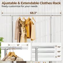 2026 Clothes Rack Load 450 LBS, Metal Garment Rack, Standing Rolling Clothing Rack For Hanging Clothes With Sturdy Wheels & Shelves, Portable Closet Wardrobe Rack,Sliver - Sliver - View 3