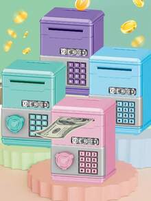 1pc Plastic Piggy Bank, Small Piggy Bank, Modern Blue/Pink/Green/Purple Piggy Bank - Mini Piggy Bank - View 4