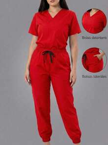 Scrub Sets - Red - View 1