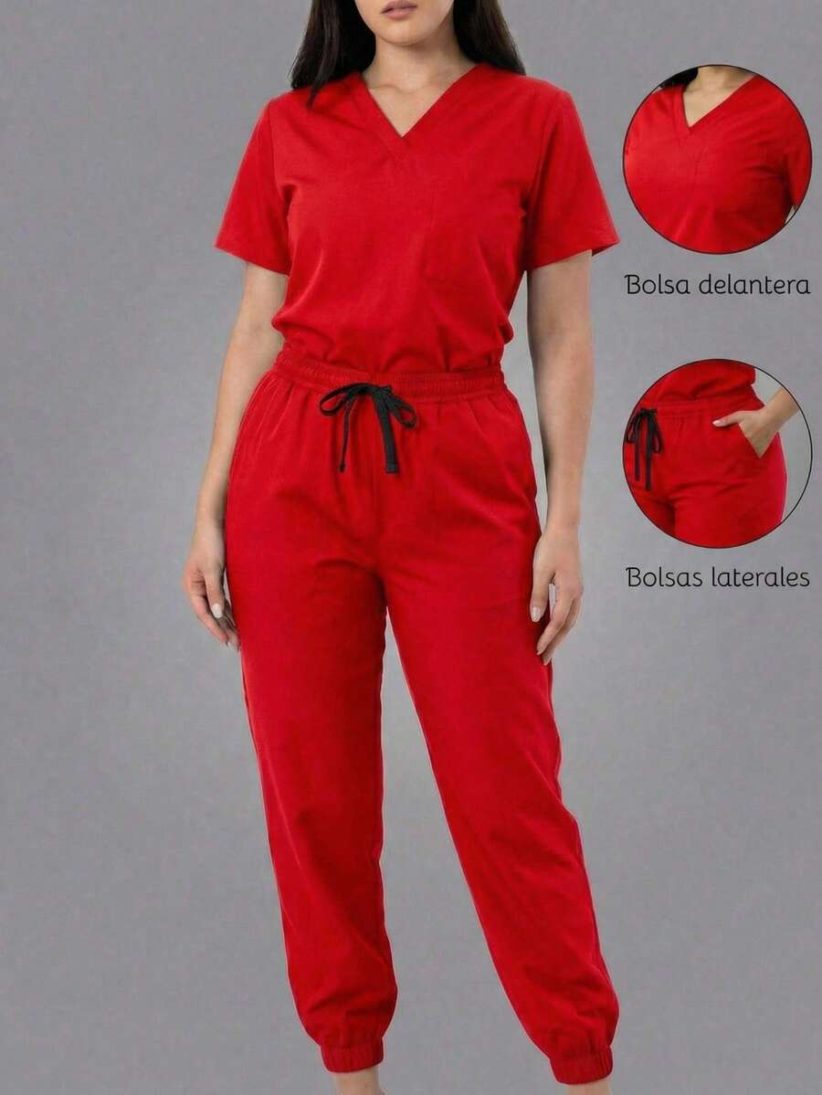 Scrub Sets - Red - View 1
