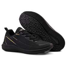 Women's And Men's Tennis Shoes For Gym, Running, Casual, Sports, EVA, Lace-Up, For Gym And Fitness - 金黑 - 查看 3