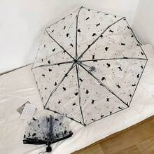 Fashionable Cute Cat 8-Rib Black Coating UV Protection Manual Folding Umbrella For Outdoor Travel - Multicolor - View 15