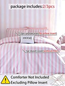 2/3pcs 100% Cotton Striped Duvet Cover Set (Duvet Insert Not Included) - Soft & Breathable Bedding, Modern Striped Print Bedding Set, Suitable For Bedroom/Guest Room, Essential Home & Dorm Decor, Comfortable Bedding Set For All Seasons - Multicolor - View 6