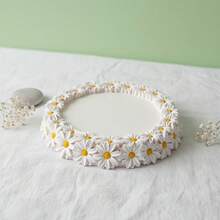 1pc DIY Clay Mold Floral Pedestal Silicone Mold Flower Border Round Ashtray Storage Tray Creative Plaster Decor Resin Mold, Suitable For DIY Handcraft, Craft Casting - Flowerbed Mold - View 1