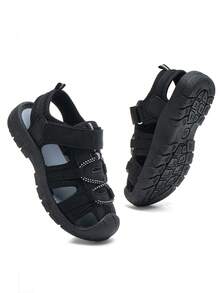 儿童休闲运动凉鞋，轻便时尚儿童户外凉鞋，男女童均适用 - 黑色 - 查看 12