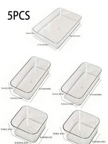 11pcs/9pcs/5pcs/4pcs/1pc Transparent Drawer Style Storage Box, Makeup Organizer Box, Drawer Type Sorting Storage Box, Desktop Sorting Storage Box, Suitable For Storing Face Masks, Lipsticks, Perfumes, Makeup Brushes, Eyeshadows, Skincare Products, Kitchen Utensils, Snacks, Stationery, Room Decor, Home Decor, Bathroom Decor, Wardrobe Organizer - Multicolor - View 6