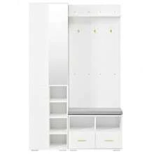 Hall Trees - White + Particle Board - View 9