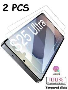 2片装全覆盖高清2.5D 9H高性价比钢化玻璃屏幕保护膜，兼容三星Galaxy S26 S25 Ultra/ S25 Plus/ S25/S24FE/S23/S22/S21/A05S/A06/A15/A16/A24/A25/A26/A17/A07/A35/A36/A54/A55/A56，支持指纹解锁，无气泡 - 無色 - 查看 18