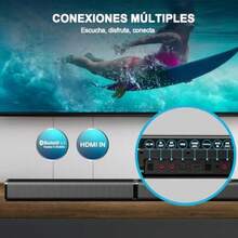 LEQI Barras de Sonido Potente 250W Sound Bar 5.1 Teatro En Casa con Subwoofer Barra Sonido Home Theater Bocina Barra para TV Conexión Bluetooth USB Óptico y Auxiliar Incluye Control Remoto - como en la foto - Ver 5