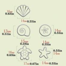 5件套可爱卡通迷你沙滩元素海龟、星星、贝壳形状软陶模具耳环DIY首饰工艺材料 - 白色 - 查看 5