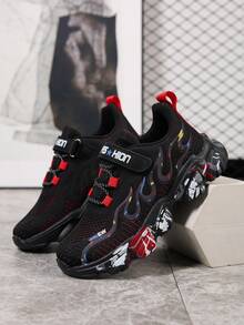 2026 Spring/Autumn Children Boys/Girls Fashionable Minimalist Outdoor Running Casual Shoes, Lightweight Design - Red - View 3