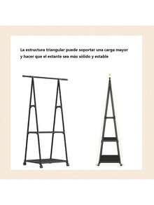 Perchero Organizador De Ropa Con Rueda Armario Closet Rack - Negro - Ver 6