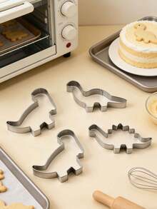 4pcs/Set Stainless Steel Dinosaur Shaped Cookie Cutters, Home Baking Molds For Cookies, Chocolate, Cake - View 6