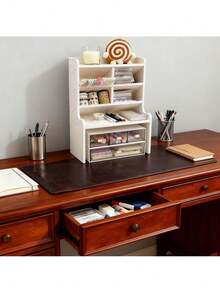 [German Craftsmanship]New Upgraded--Thickened And Heightened Desktop Accessories, Desktop Bookshelf,Office Organizer Rack With Wood Display Shelf, Multi-Layer Shelves For Books & Cosmetics, Ideal For Home & Office - B - 查看 3
