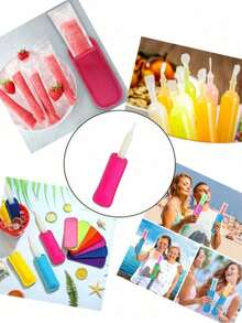 1pc Reusable Washable Ice Pop Sleeve, Insulated Ice Lolly Holder, Summer Ice Cream Popsicle Protector - Multicolor - View 3