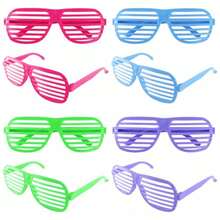 12 Pairs Of Plastic Shutter Glasses Shades Eyewear Party Props Assorted Colors - 最初的 - 查看 1