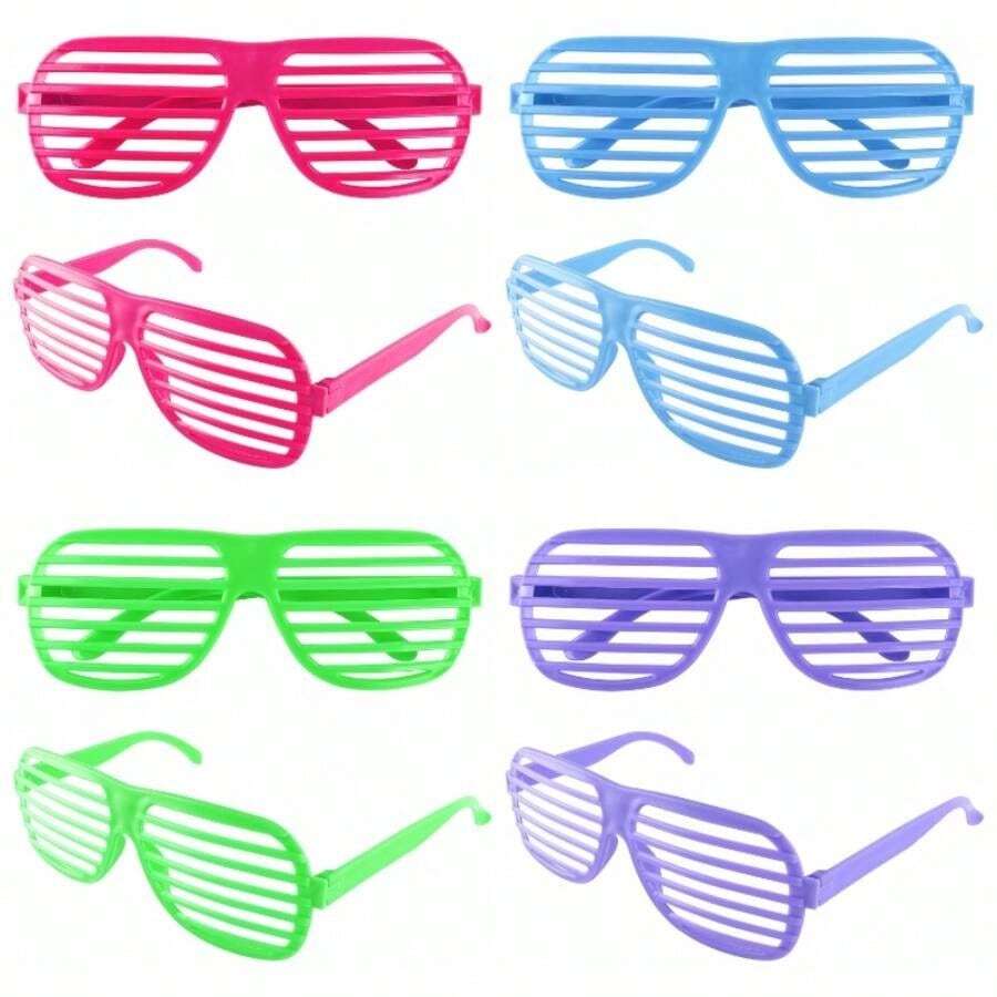 12 Pairs Of Plastic Shutter Glasses Shades Eyewear Party Props Assorted Colors - 最初的 - 查看 1