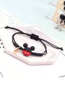 1pc Handmade Beaded Cartoon Bracelet, Adjustable With Rhinestone Decor, Candy Color Bracelet Suitable For Women And Couples, Party Jewelry, Small Party Favors, Birthday And Holiday Party Accessories, Adjustable Rhinestone Decorated Bracelet, Suitable As A Gift For Girls And Friends - A - View 8