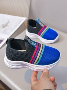 儿童经典新款双色套脚休闲运动鞋 - 藍色 - 查看 5