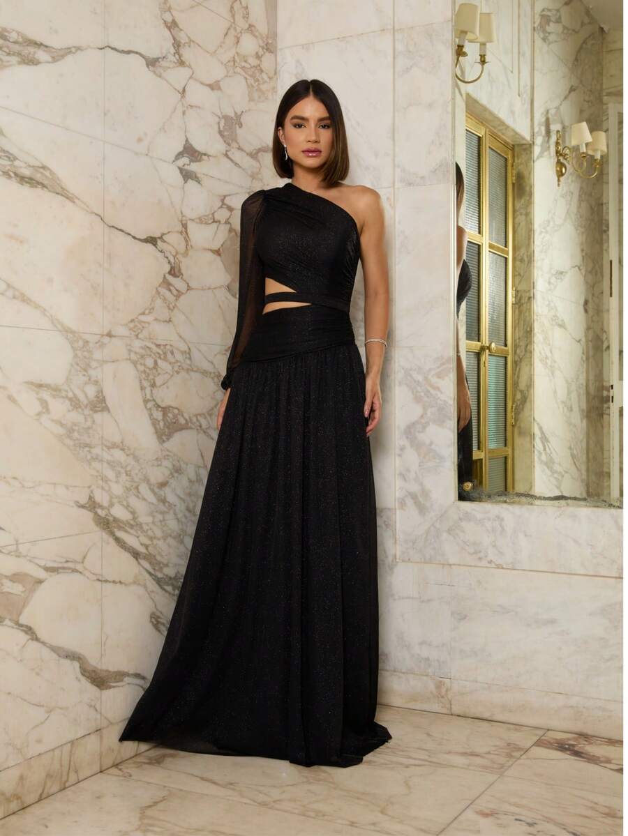 Bridesmaid Dresses - Black With Shine - View 1