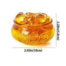 元宝水晶玻璃宝盆，内含1个大金锭和32个小金锭，水晶风水招财碗，家居办公摆件，寓意繁荣昌盛。 - 聚寶盆 - 查看 4