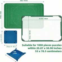 Celemela 1000片可折叠拼图垫（含6个托盘）| 绿色，防滑表面，便携设计，适合居家、办公和旅行。亮绿色，经久耐用，易于收纳，是拼图爱好者的实用配件。（托盘颜色随机） - 綠色 - 查看 2