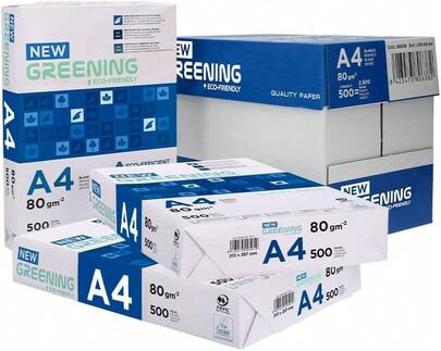 Liderpapel - FOLIOS 500Hojas Papel NEW Greening Din A4 80 Gramos fuerte ECO ideal para impresoras, fotocopiadoras y máquinas de fax. Diseñado para ofrecer una calidad de impresión nítida y clara, es perfecto tanto para textos como para gráficos. Este papel garantiza impresiones de alta calidad, adecuado para múltiples aplicaciones en oficinas y copisterías.