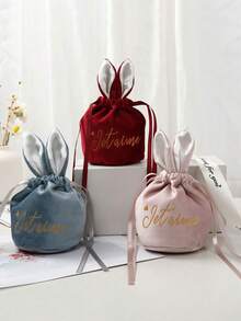 Bolsas de regalo personalizables para Pascua, bolsas de almacenamiento con cordón personalizado, se pueden imprimir con nombres, bolsas de regalo de Pascua personalizadas, ligeras y plegables, elegantes y multifuncionales, bolsa de Pascua DIY, bolsa de regalo para fiestas - Multicolor - Ver 8