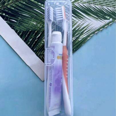 1 chiếc/5 chiếc Hộp đựng bàn chải đánh răng trong suốt, hộp đựng cọ trang điểm có nắp, hộp du lịch chống bụi cho cọ trang điểm, dao kéo, dụng cụ làm đẹp