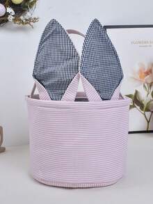 Giỏ đựng đồ sọc tai thỏ hoạt hình, giỏ dã ngoại, giỏ quà tặng Ngày của Mẹ, giỏ đựng quần áo, giỏ thỏ Phục Sinh, giỏ vải, giỏ trang trí nhà cửa, xô đựng trứng Phục Sinh hình thỏ dễ thương, thích hợp để đựng đồ ăn nhẹ, đồ chơi và mỹ phẩm, lý tưởng cho phòng ngủ, bàn làm việc và xe hơi, chủ đề Phục Sinh, trang trí tiệc, mùa hè. - Nhiều màu - Xem 13