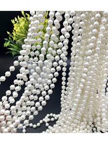 Cadena de perlas blancas de 99 cm, corona de perlas falsas, adecuada para centro de mesa de boda, decoración de fiesta, árbol de Navidad y arreglos florales, decoración colgante de boda - Múltiples estilos - Ver 2