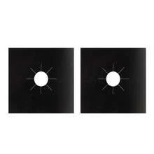 4pcs Heat Resistant, Oil-Proof, Reusable Gas Stove Burner Covers, Black And Silver With Raised Edges To Prevent Oil Stains And Spills - View 17