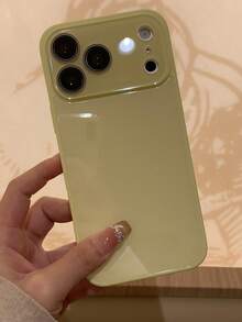 可愛極簡奢華純色時尚亮面玻璃質感手機殼，適用於 17 Pro Max、16、15、14、13、12、11 Pro Max，鏡頭保護，極簡純色可愛優雅手機殼，適用於 17 Pro Max、16 Pro Max、17 Pro、15 Pro Max、14 Pro Max、13 Pro Max，媽媽春季禮物、生日禮物、週年紀念、婚禮，美學風格 - 黃色 - 查看 5