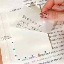 50pcs Transparent Sticky Notes, Memo Pad, Diary, Student Stationery, Office Supplies, Essential For Back To School Season - Clear - View 7