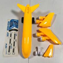 Juego de avión de juguete grande y amarillo, aprende y entiende el conocimiento de la aviación civil, regalo de cumpleaños para niños, regalo de Año Nuevo - Amarillo - Ver 9
