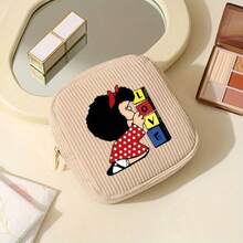 1个 Mafalda Design 女士灯芯绒化妆包，拉链封口 | 多隔层设计，可收纳口红、指甲油、必备品、化妆品、卫生巾等，简约化妆包 - 彩色 - 查看 16