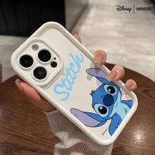 Miniso 迪士尼史迪奇图案iPhone手机壳，适用于iPhone 17/17 Pro/17 Pro Max/17 Air/16/15/14/13/12/11/X系列，iPhone 17 Pro Max手机壳，iPhone 17 Pro手机壳，iPhone 17手机壳，圣诞礼物，女友，被选中的人，初秋时尚 - 白色 - 查看 4