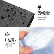 120/180/240/300张容量名片夹整理器，男女通用便携式名片盒，专业名片夹，黑色 - 黑色 - 查看 10