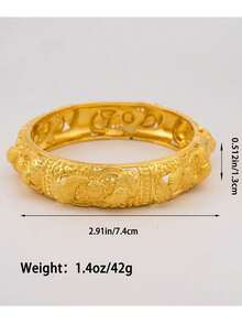 2 pezzi Braccialetti a bangle stile mediorientale, gioielli di moda per donna, accessori da sposa di lusso - Dorato 2 pezzi - Visualizzare 2