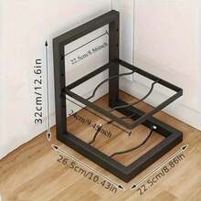 3-Layer Adjustable High And Low Pot Rack - Stable Iron Kitchen Organizer For Pots, Pans And Lids - Space-Saving Multi-Layer Storage Rack For Cooking Efficiency, Kitchen Organizer And Storage, Utility Rack - Black - View 12